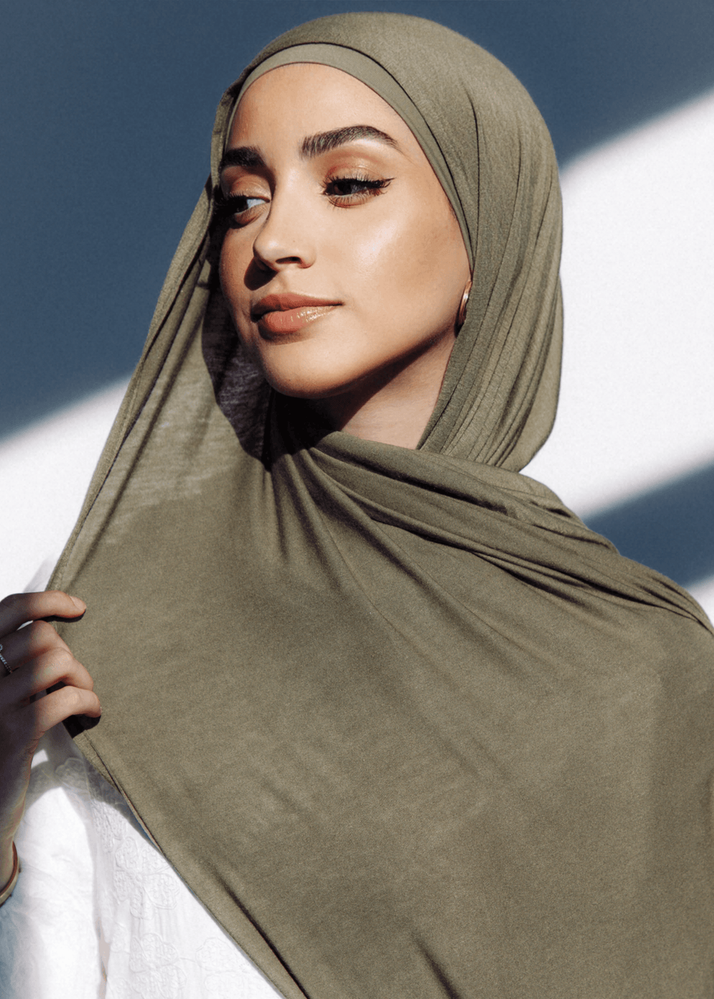 Jersey Matching Hijab & Undercap Set - Olive