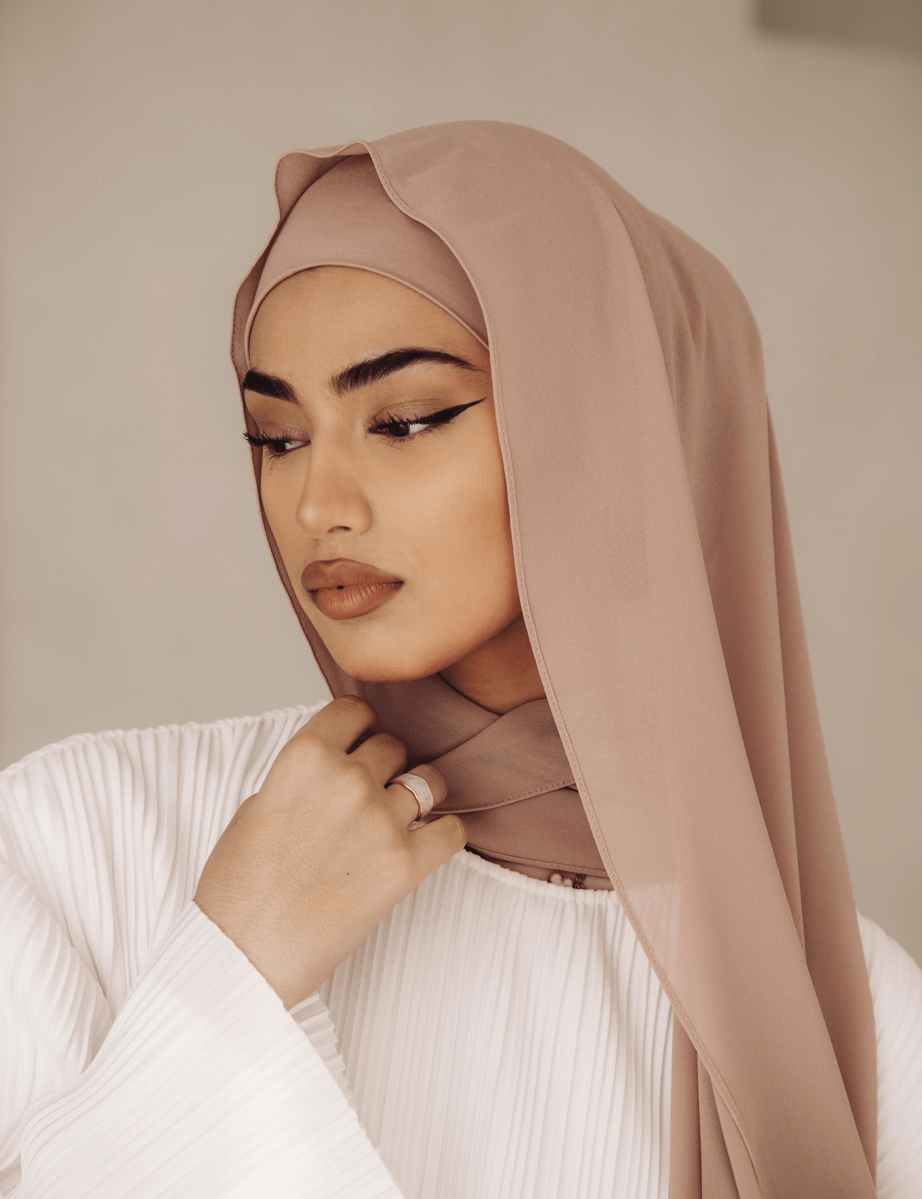 Matching Hijab & Undercap Set - Chai - Azelefa