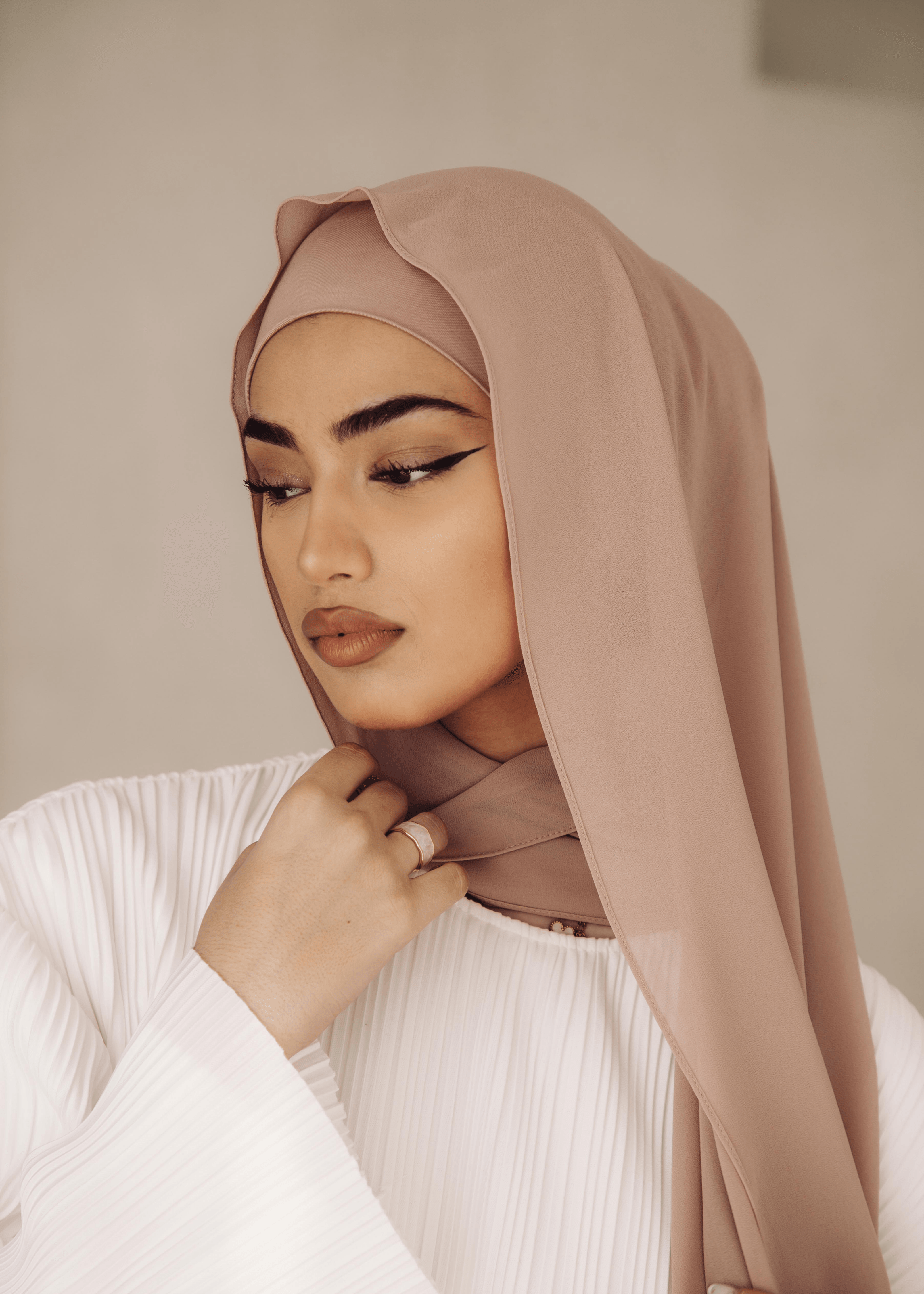 Matching Hijab & Undercap Set - Chai - Azelefa