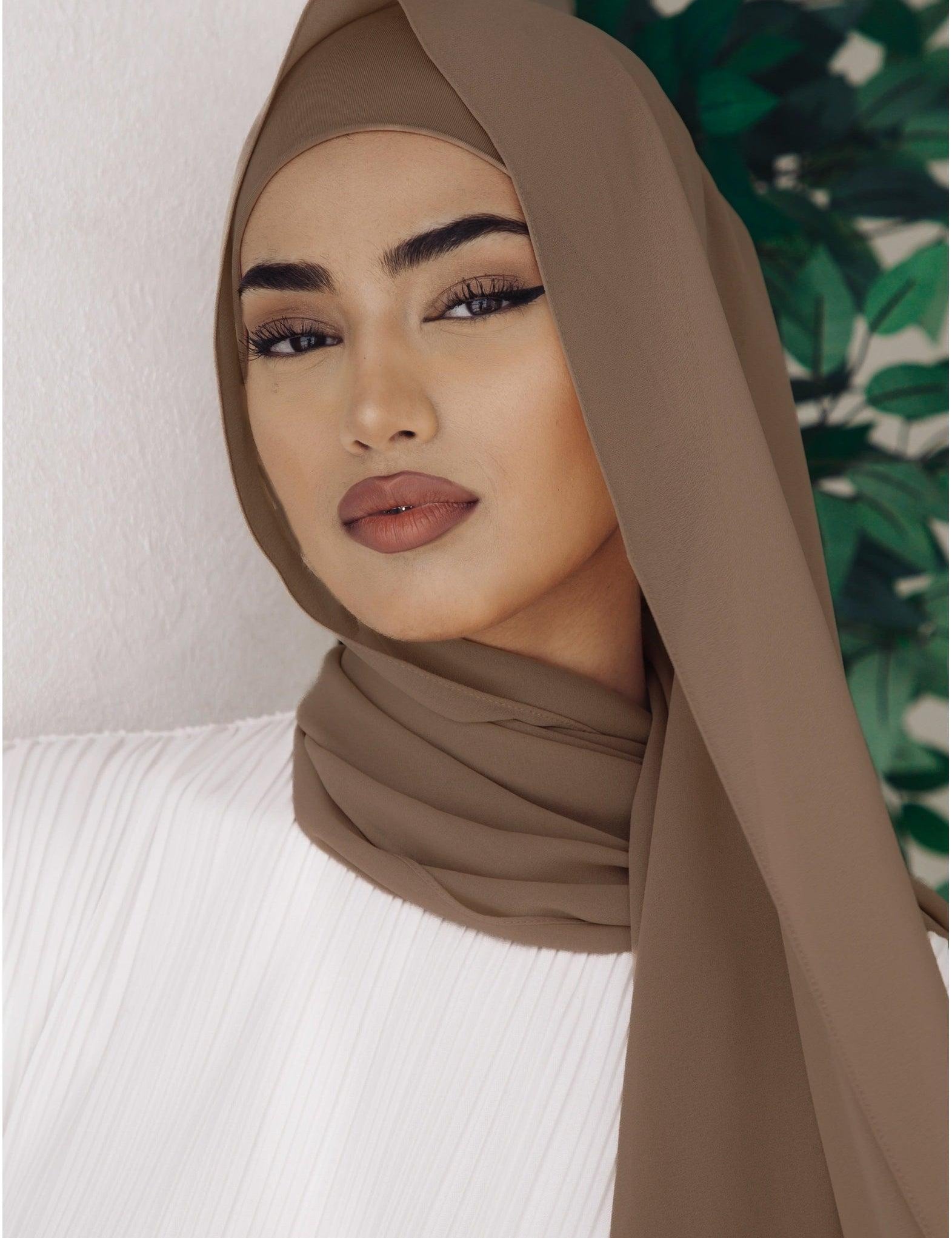 Matching Hijab & Undercap Set - Chestnut - Azelefa