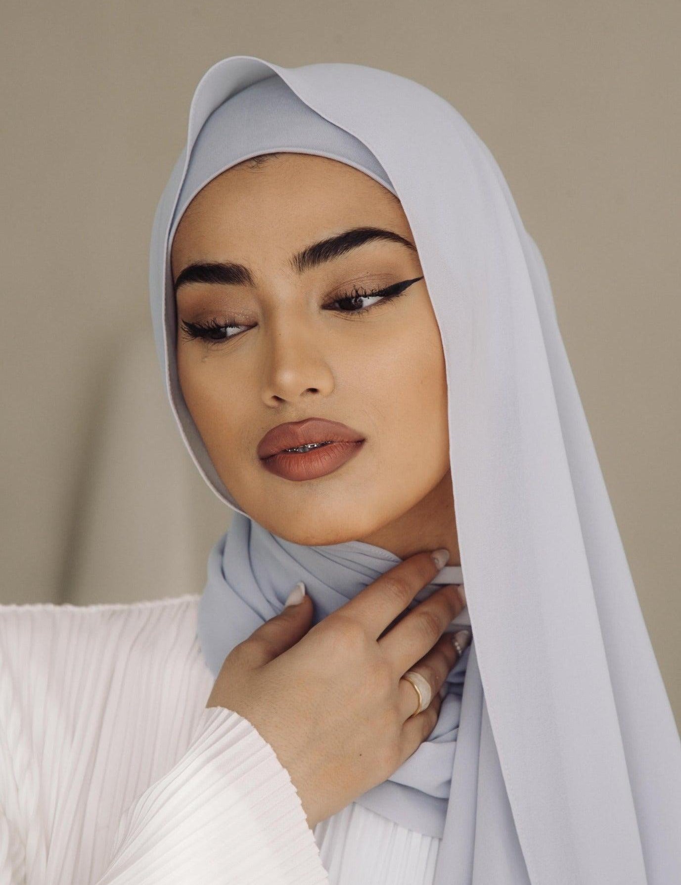 Matching Hijab & Undercap Set - Greige - Azelefa