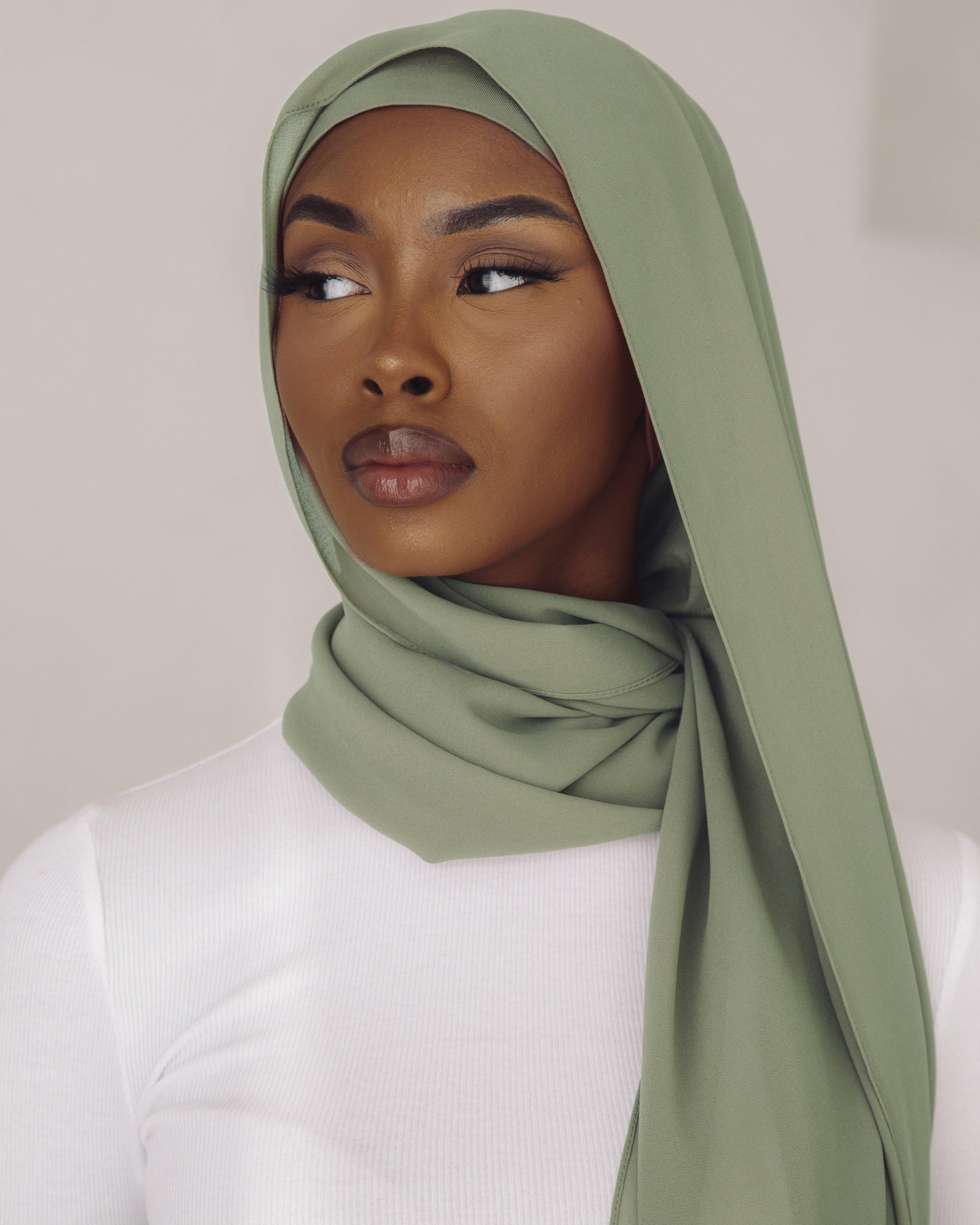 Matching Hijab & Undercap Set - Moss - Azelefa