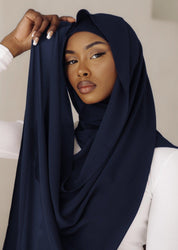 Matching Hijab & Undercap Set - Navy Blue - Azelefa