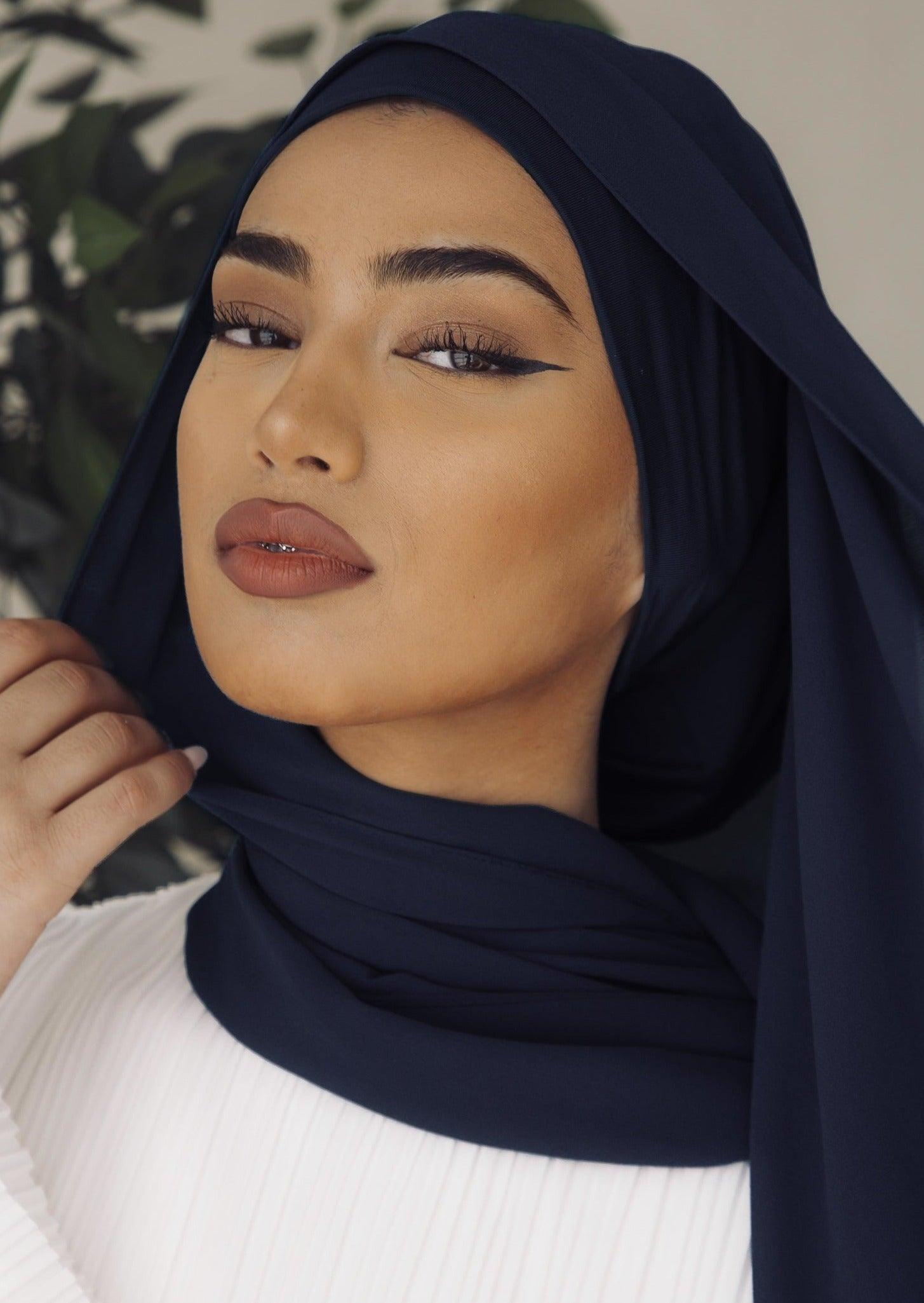 navy blue dress matching hijab Blue Hijab Dress