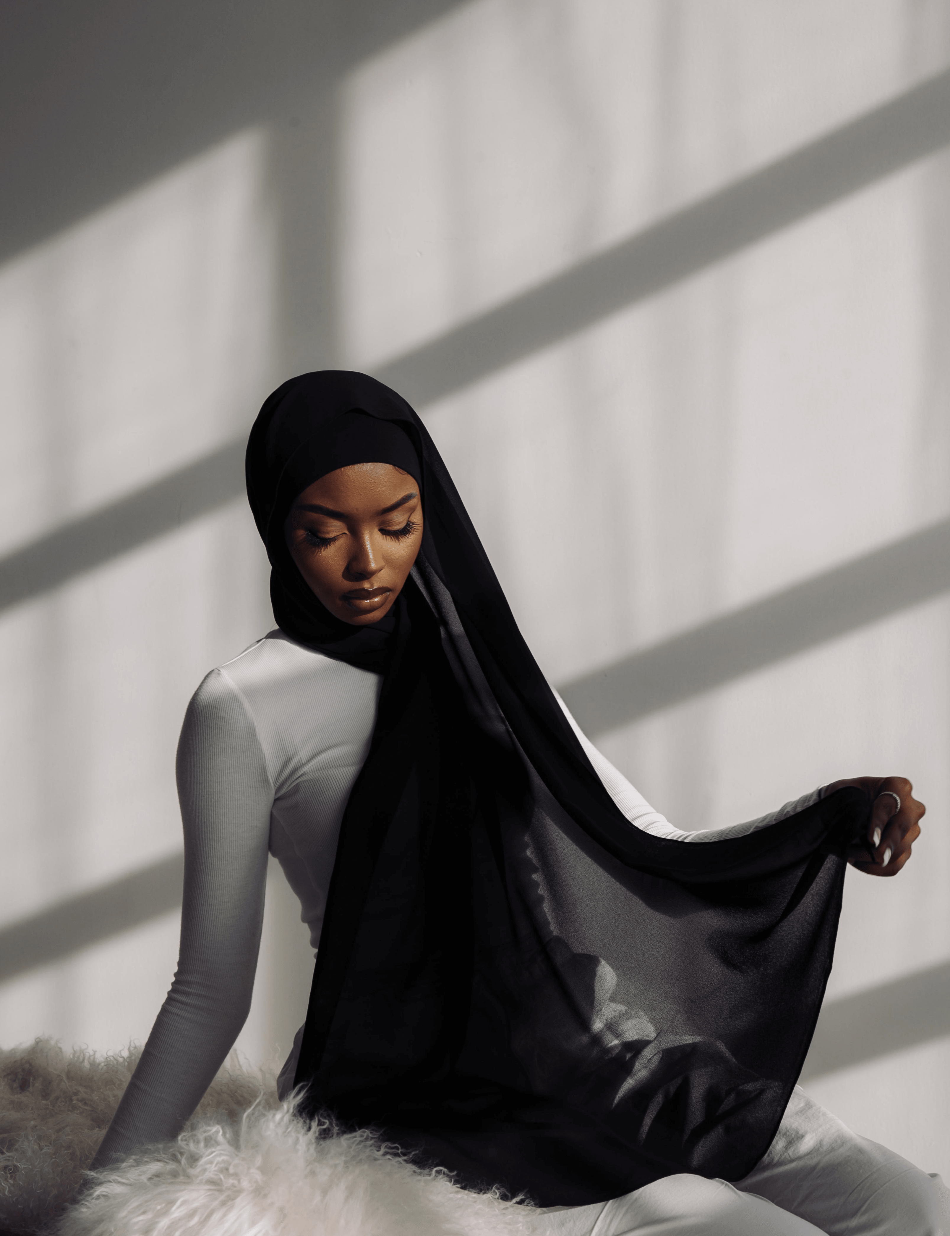 Matching Hijab & Undercap Set - Obsidian - Azelefa