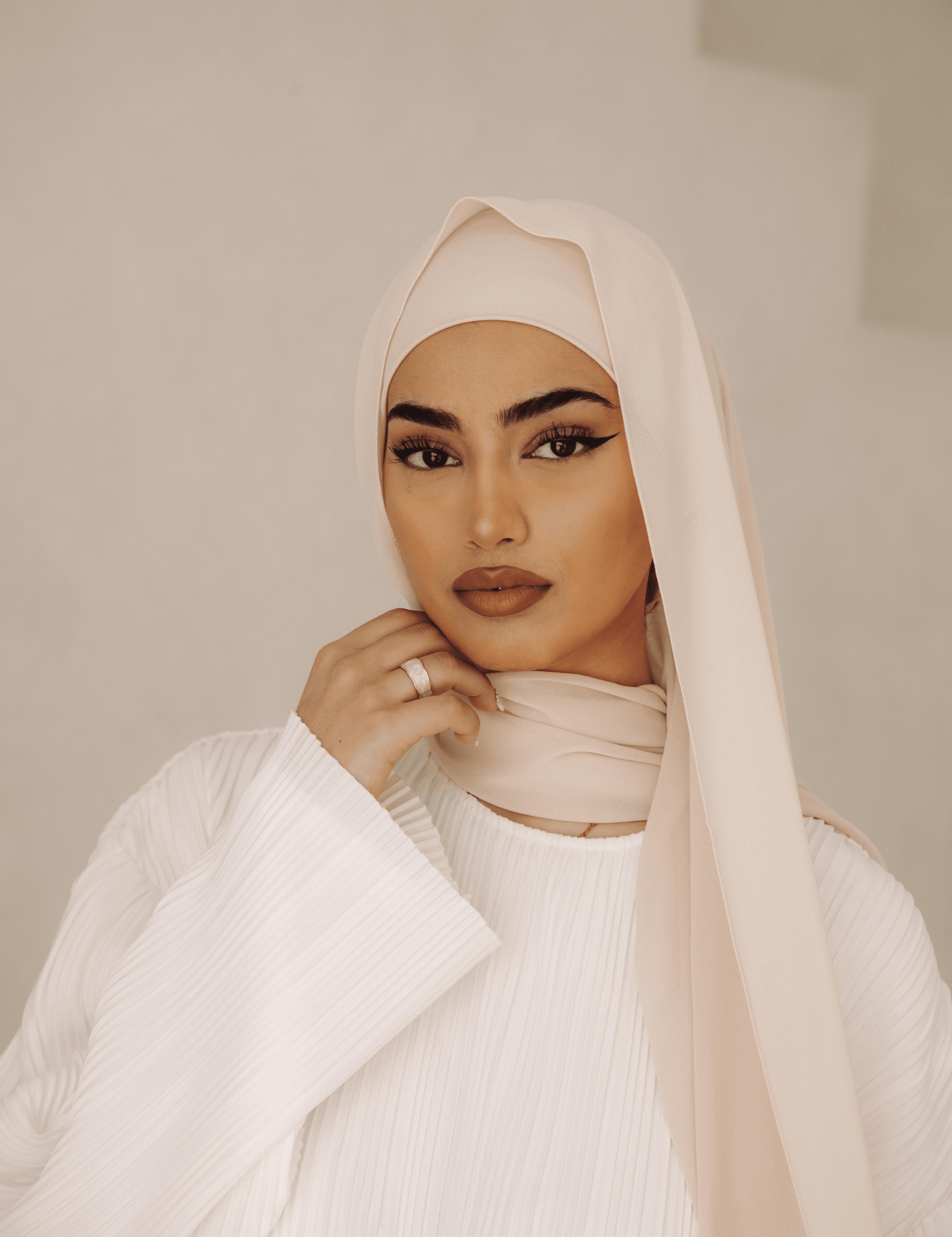 Matching Hijab & Undercap Set - Porcelain - Azelefa