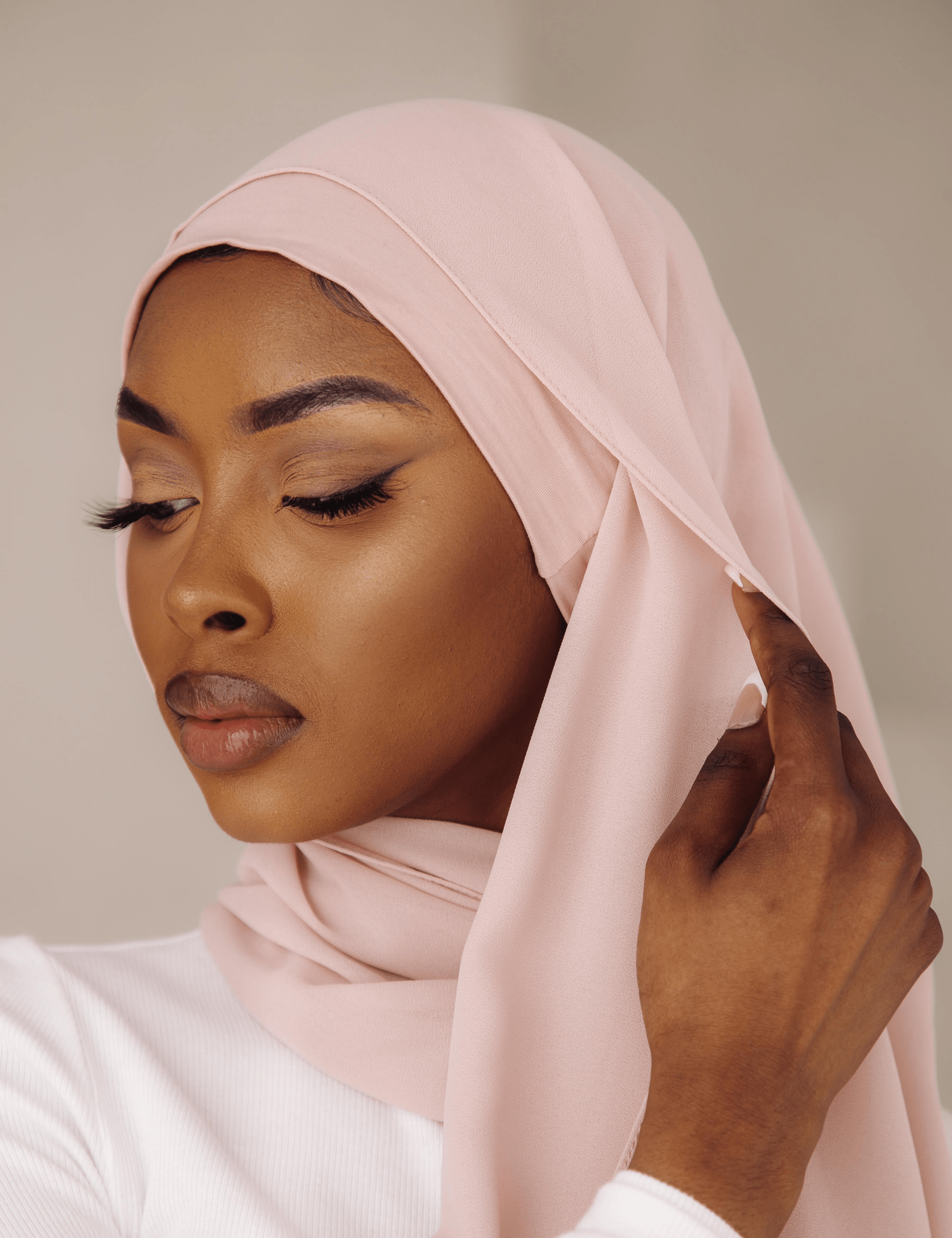 Matching Hijab & Undercap Set - Powder Pink - Azelefa