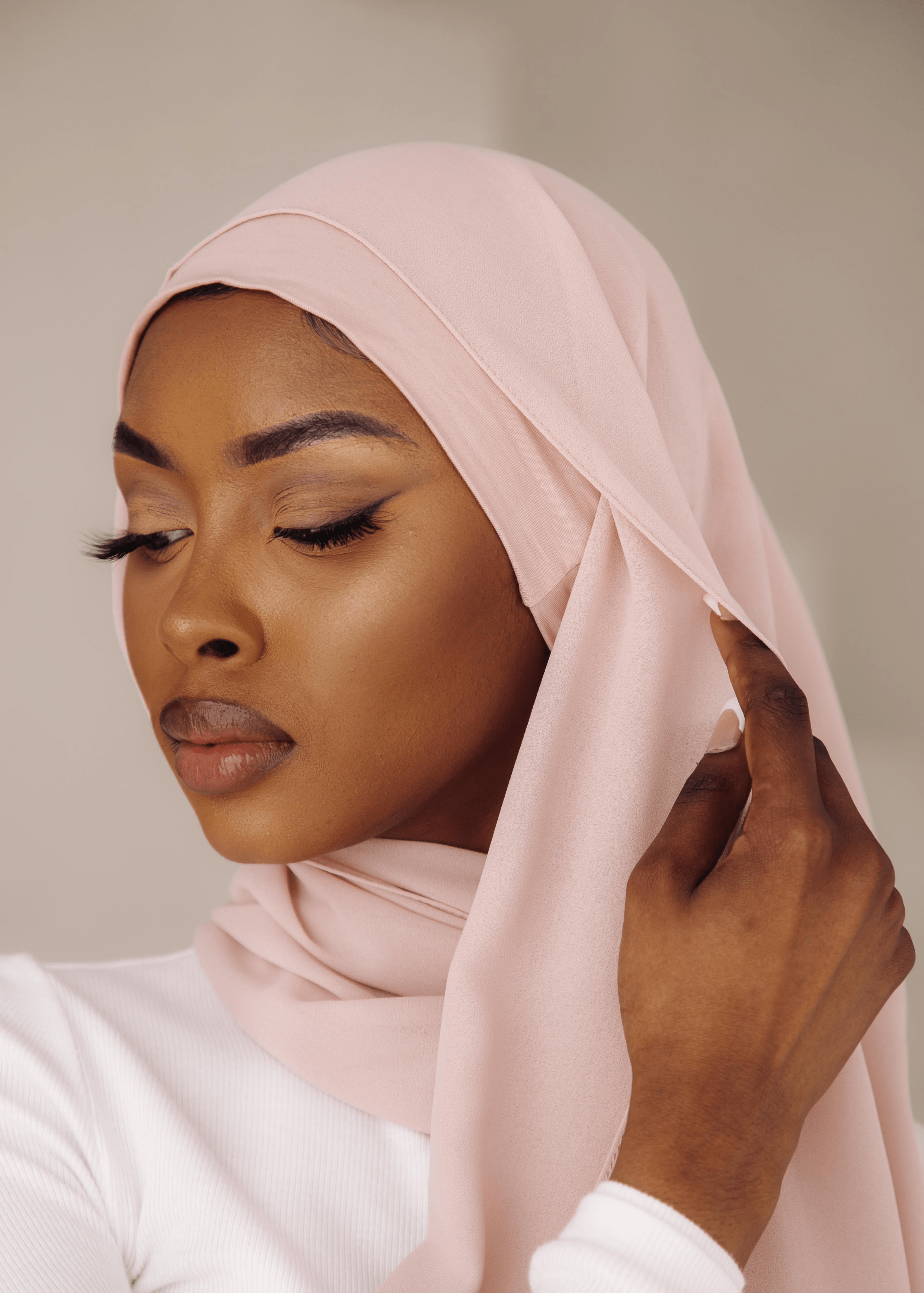 Matching Hijab & Undercap Set - Powder Pink - Azelefa