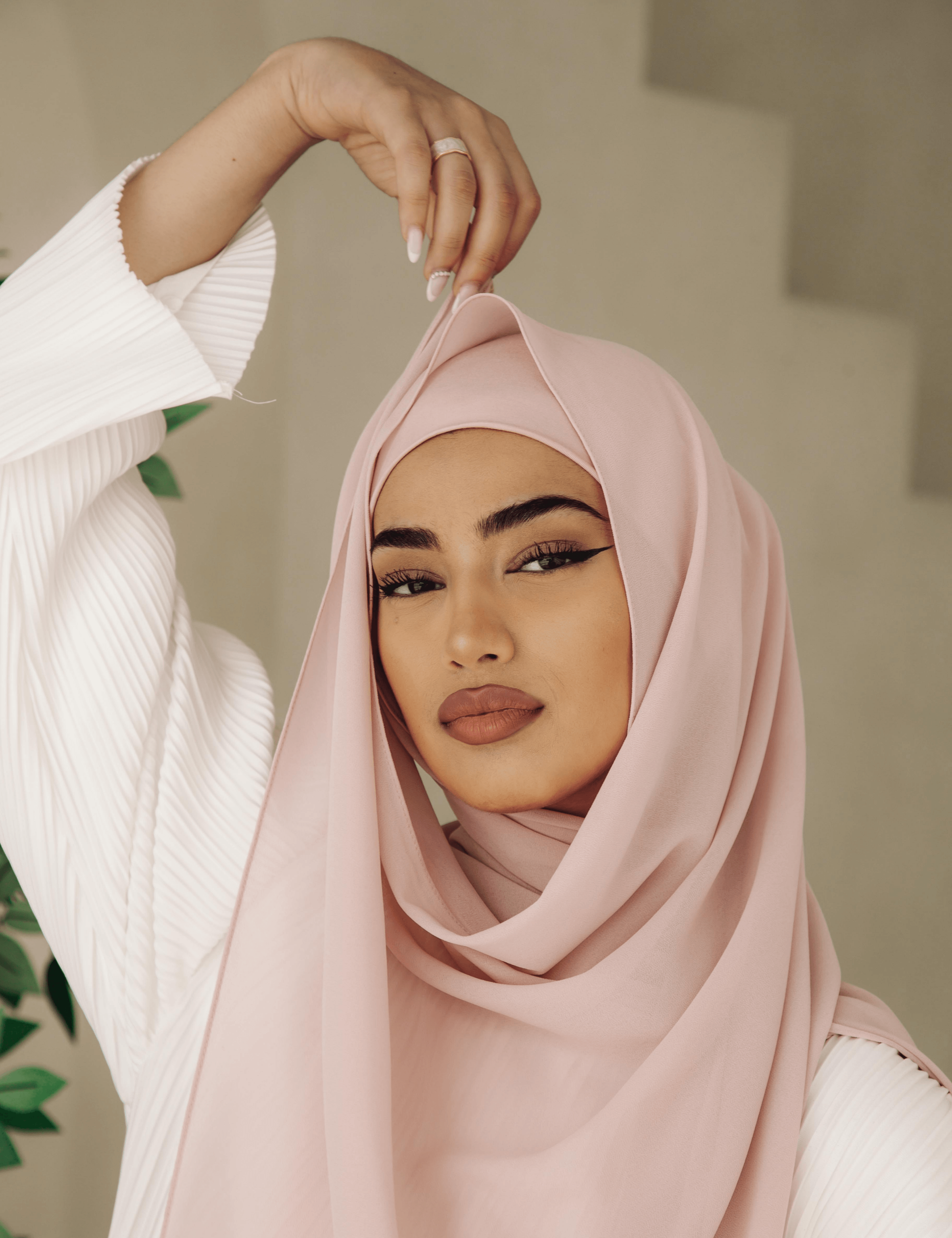 Matching Hijab & Undercap Set - Powder Pink - Azelefa