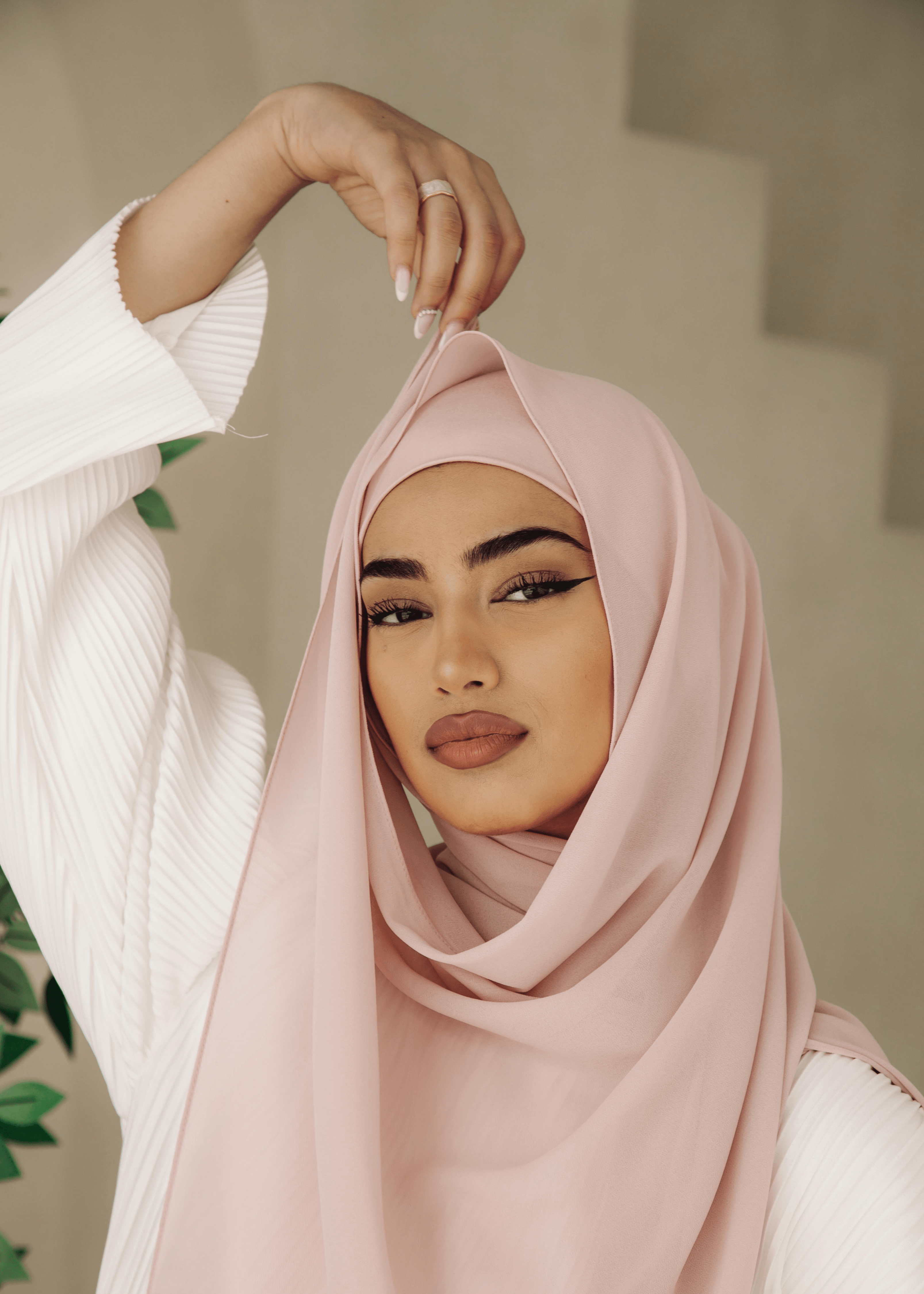 Matching Hijab & Undercap Set - Powder Pink - Azelefa