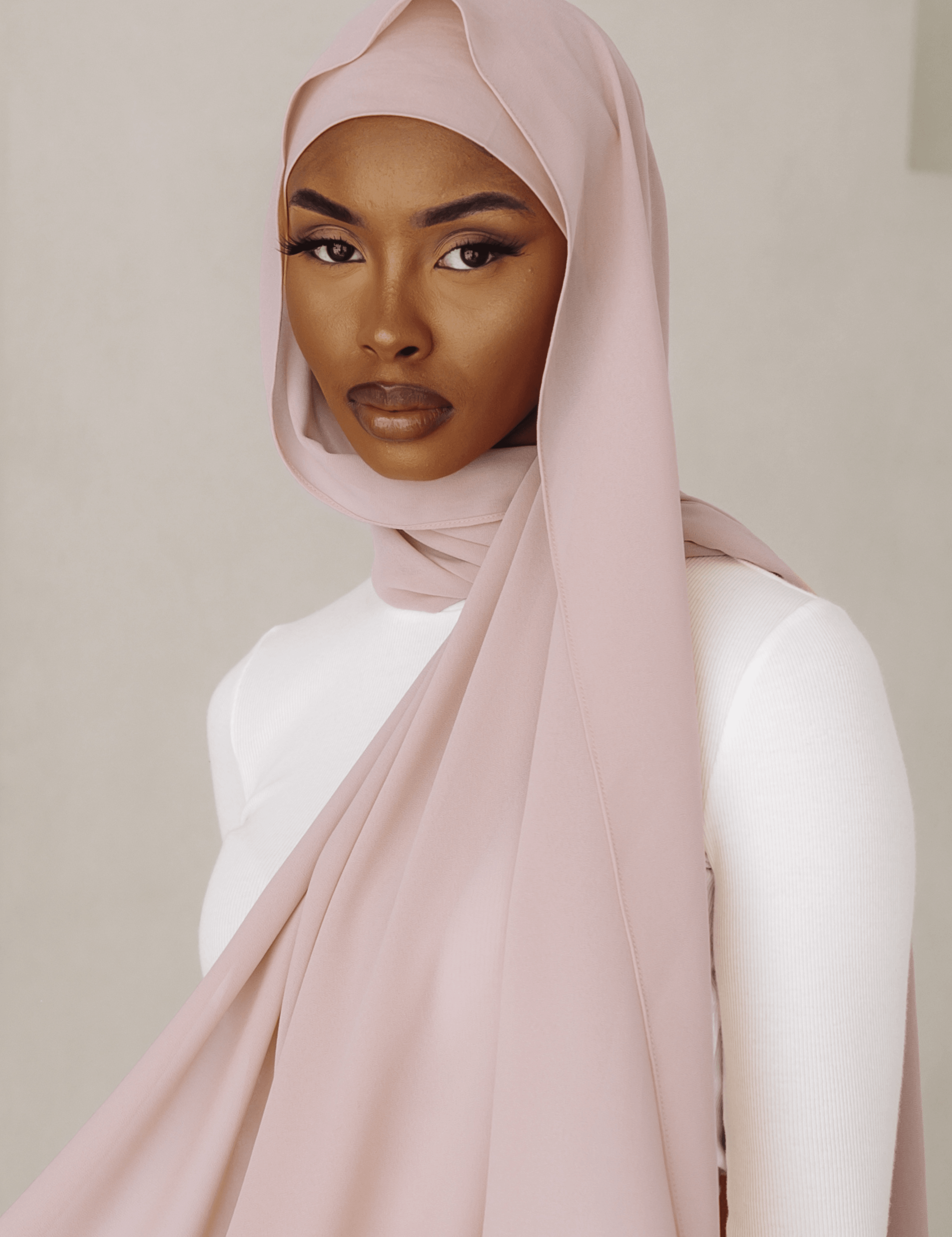 Matching Hijab & Undercap Set - Powder Pink - Azelefa