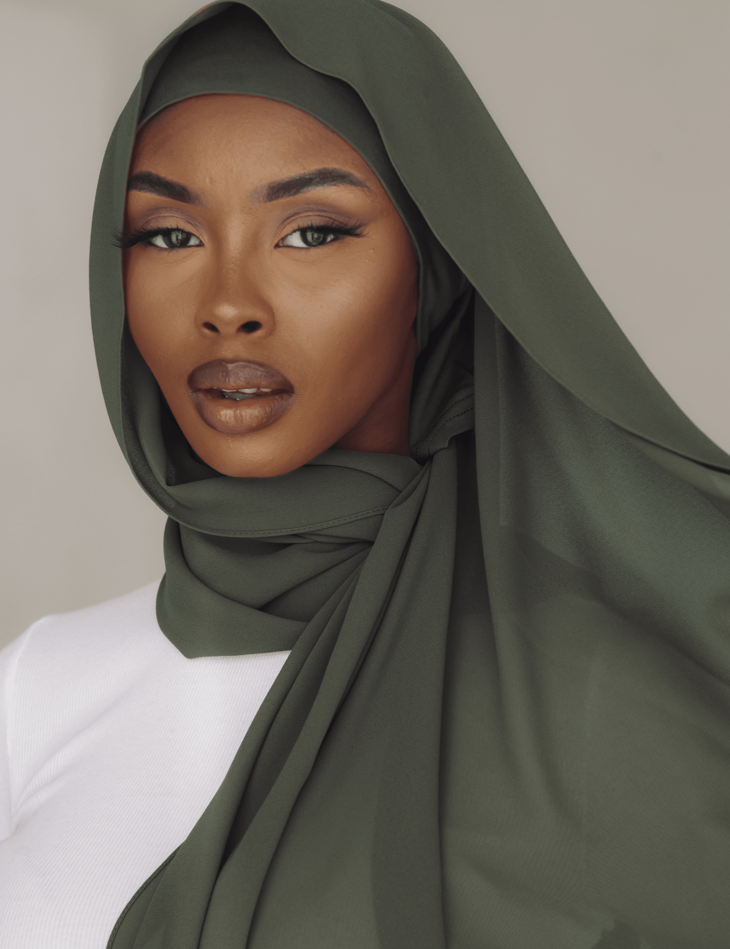 Matching Hijab & Undercap Set - Smokey Olive - Azelefa