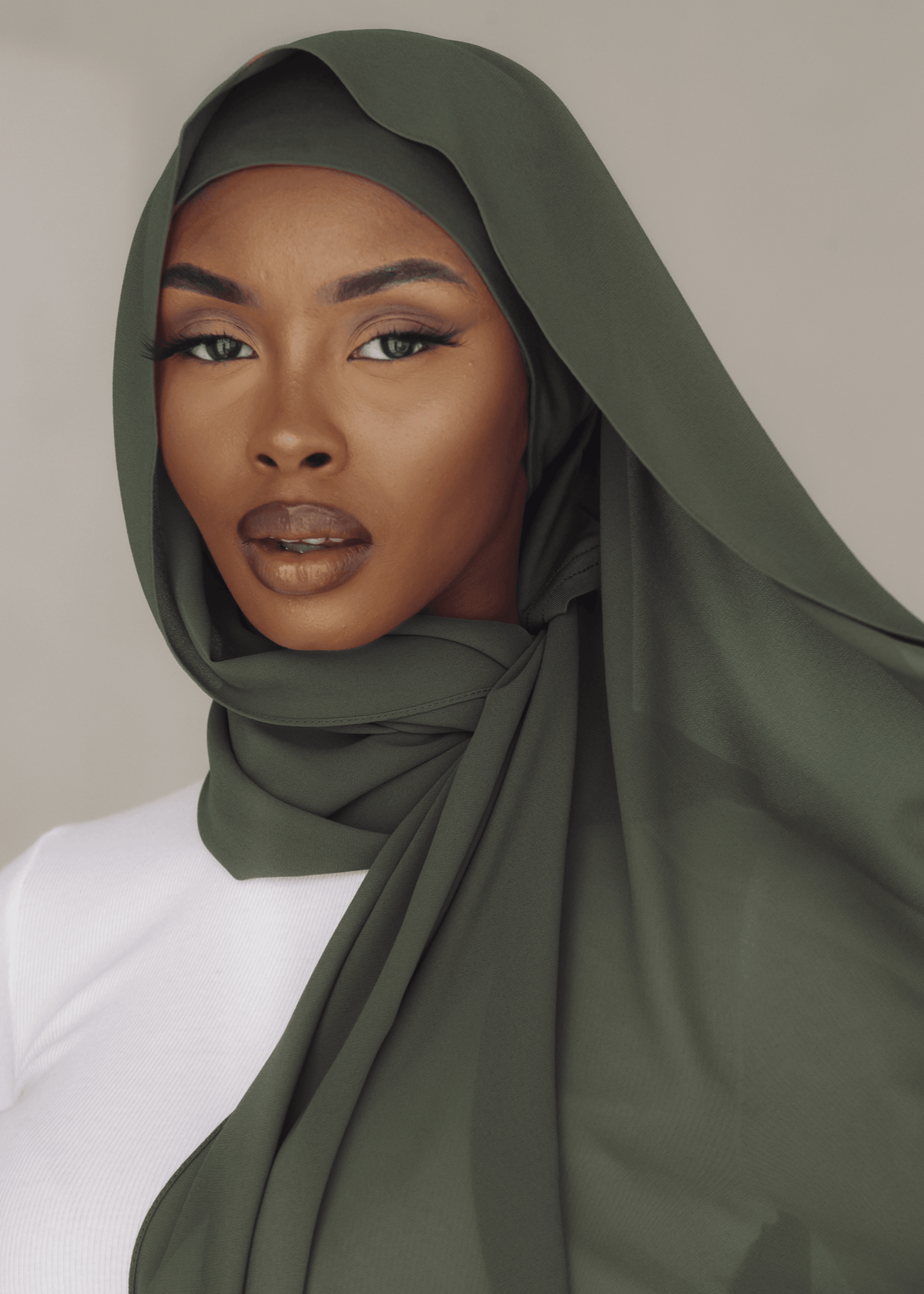 Matching Hijab & Undercap Set - Smokey Olive - Azelefa