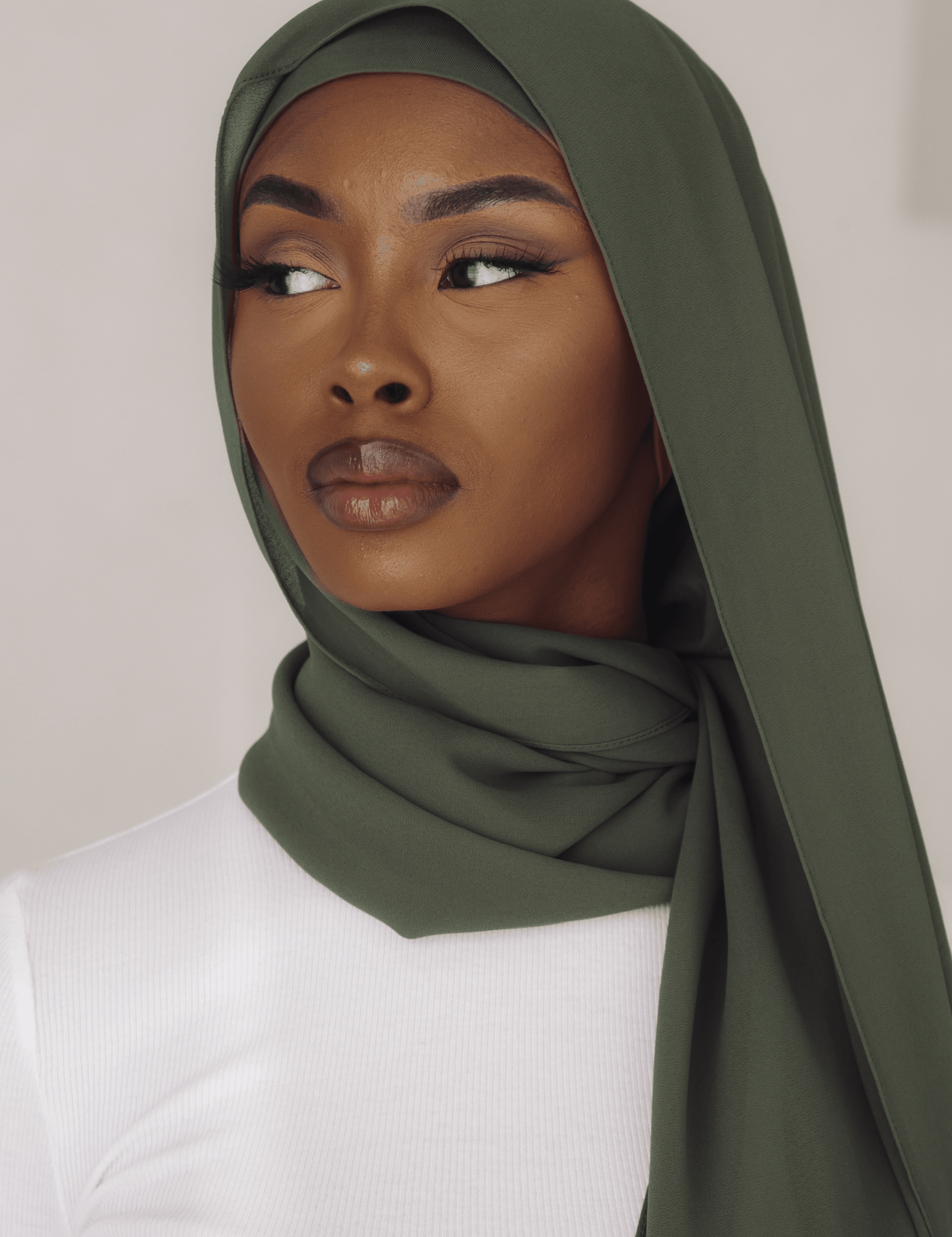 Matching Hijab & Undercap Set - Smokey Olive - Azelefa