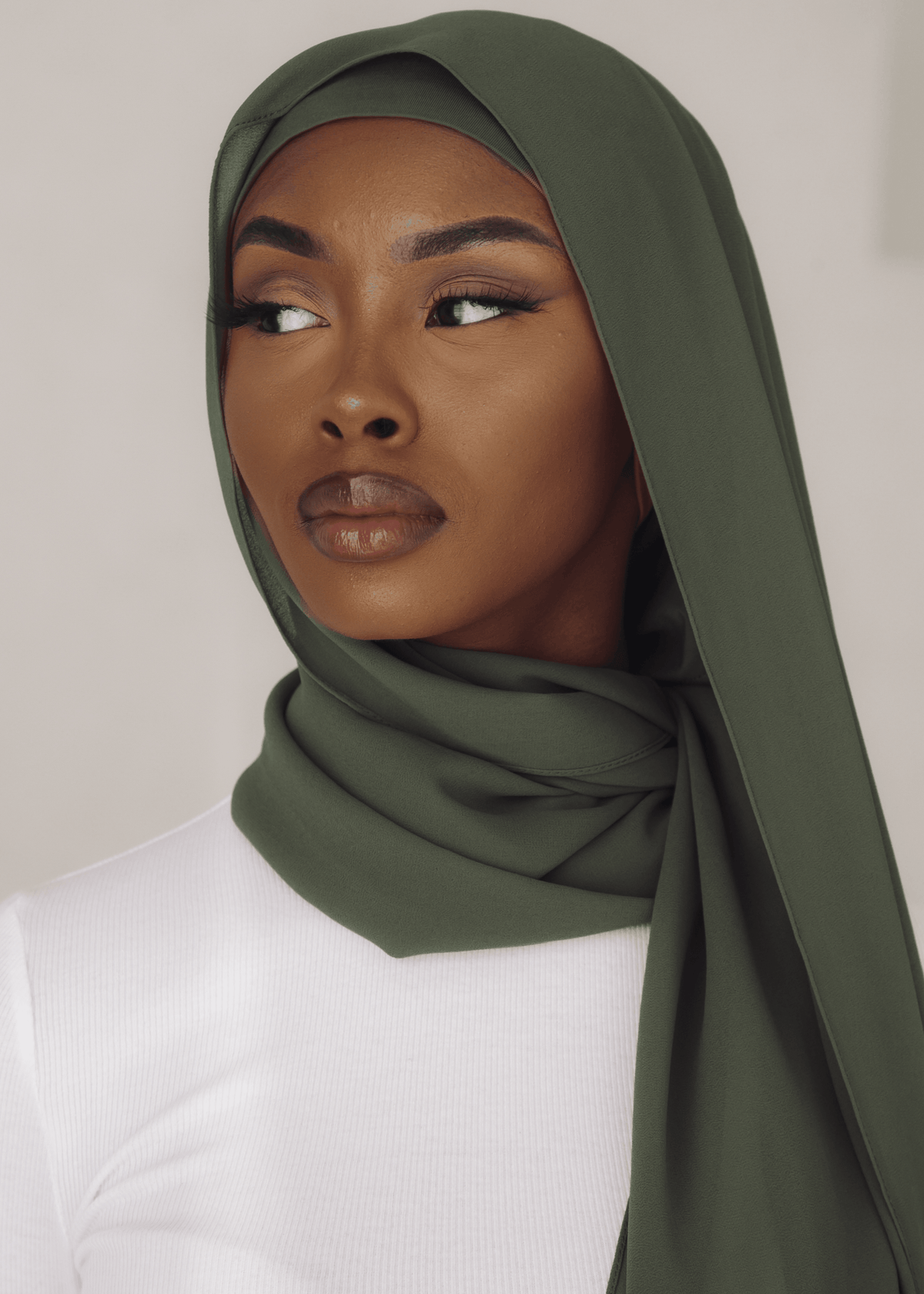 Matching Hijab & Undercap Set - Smokey Olive - Azelefa