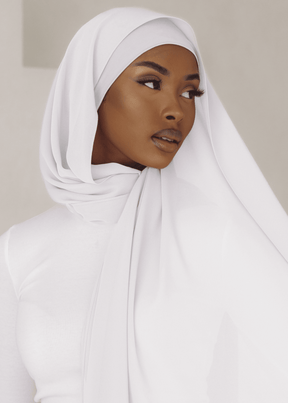 Matching Hijab & Undercap Set - White - Azelefa