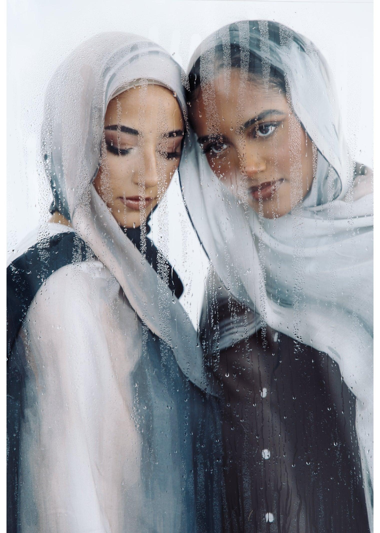 Printed Modal Hijab - Monochrome - Azelefa