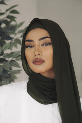 Matching Hijab & Undercap Set - Forest Green