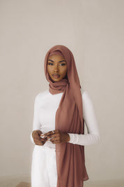 Premium Chiffon Hijab - Coral
