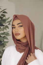 Premium Chiffon Hijab - Coral