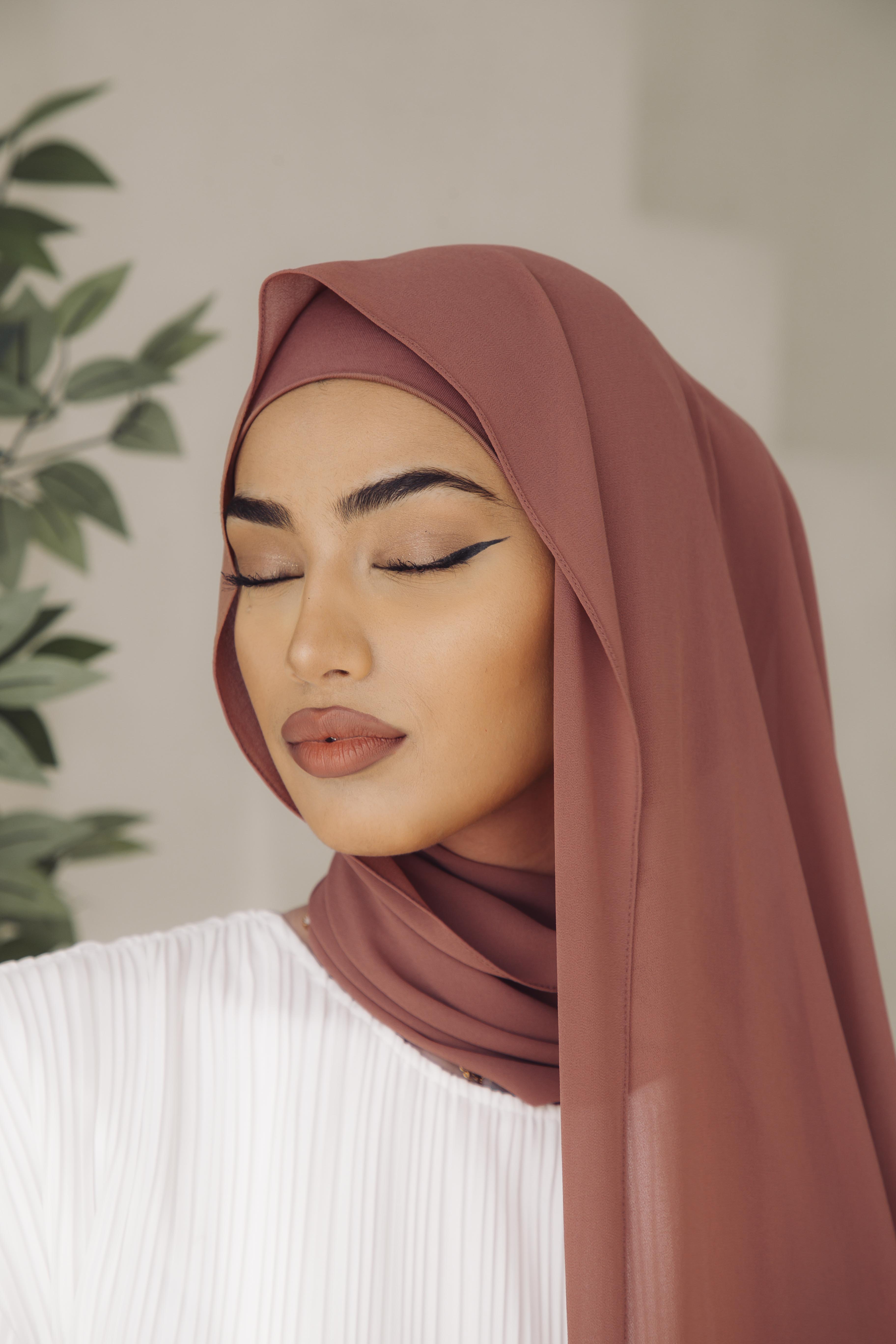 Premium Chiffon Hijab - Coral