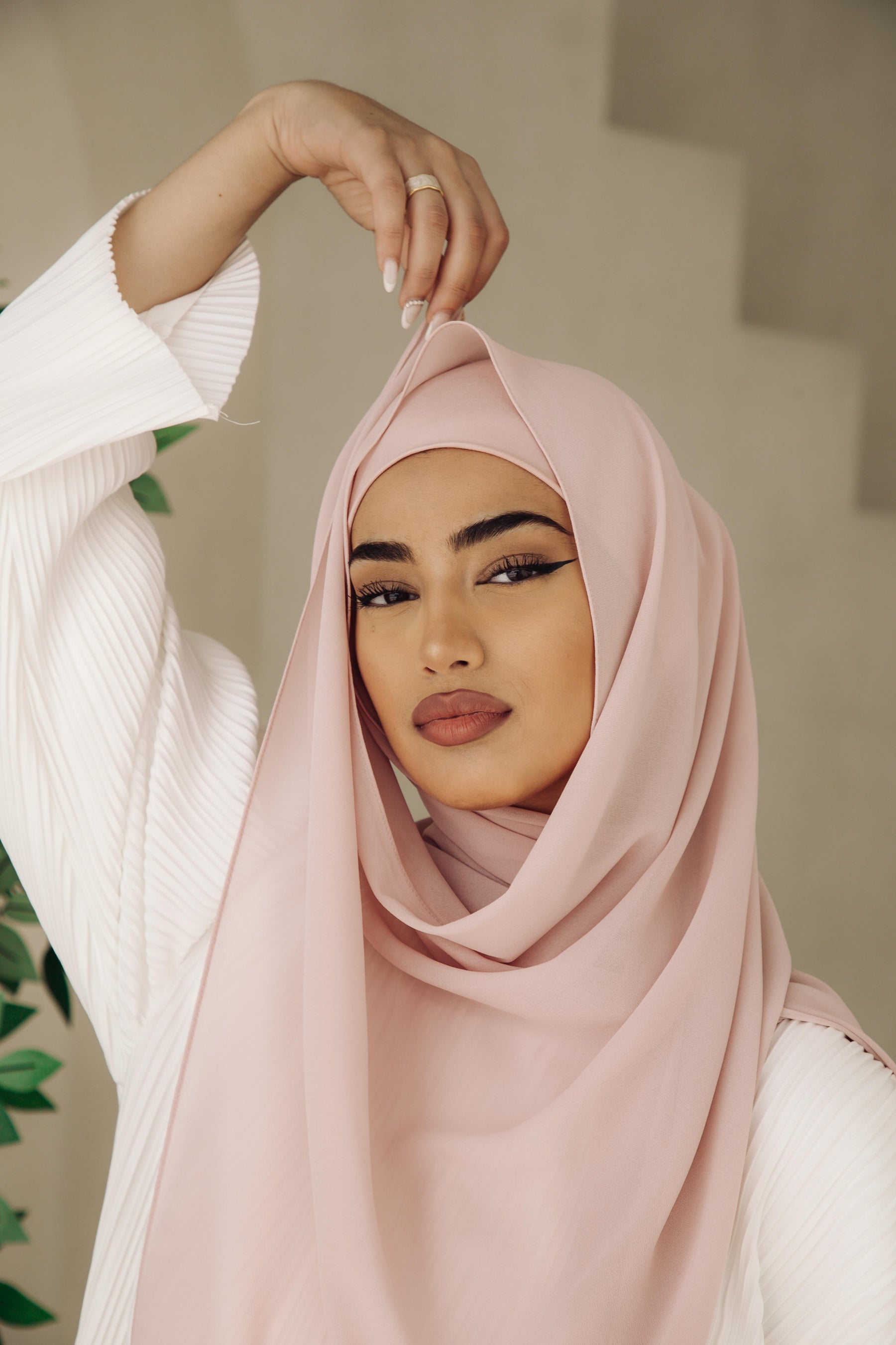 Matching Hijab & Undercap Set - Powder Pink