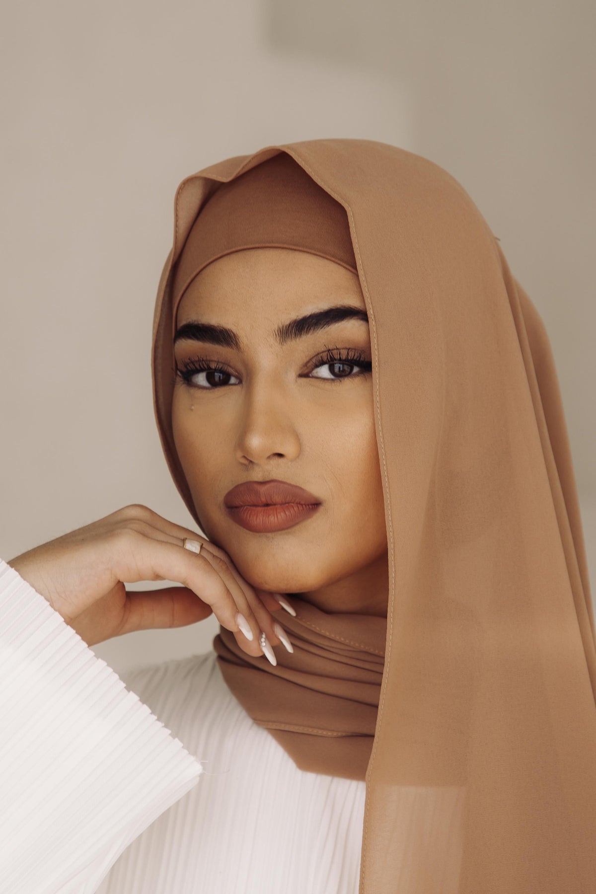 Matching Hijab & Undercap Set - Tan