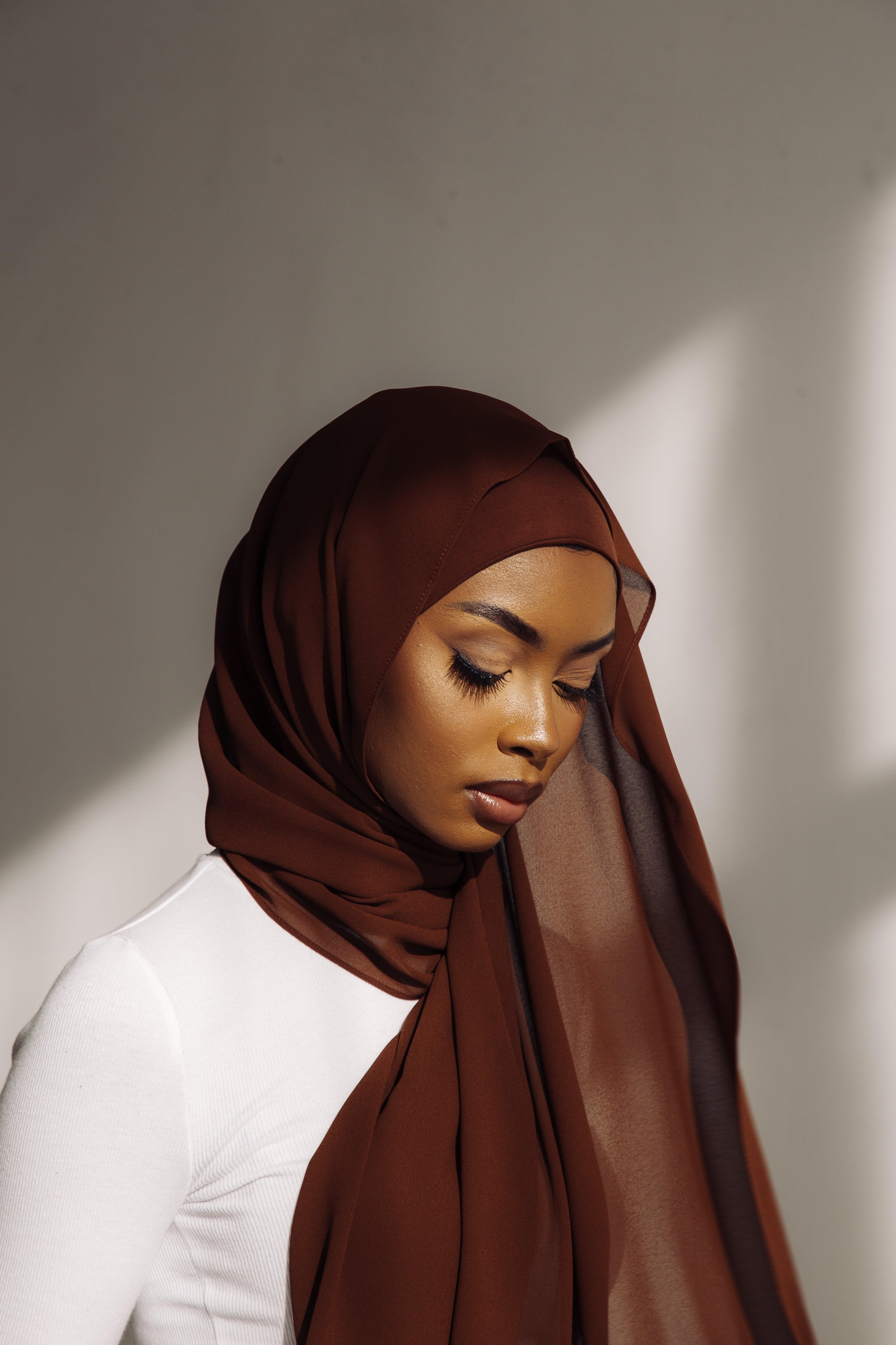 Matching Hijab & Undercap Set - Cocoa - Azelefa