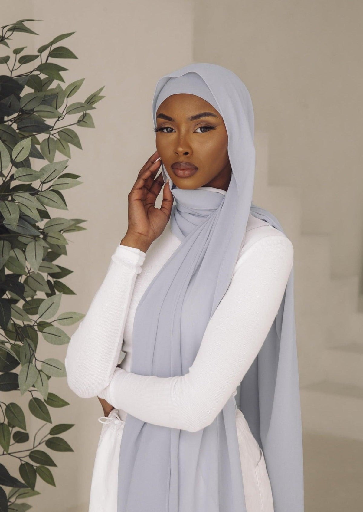 Matching Hijab & Undercap Set - Greige - Azelefa