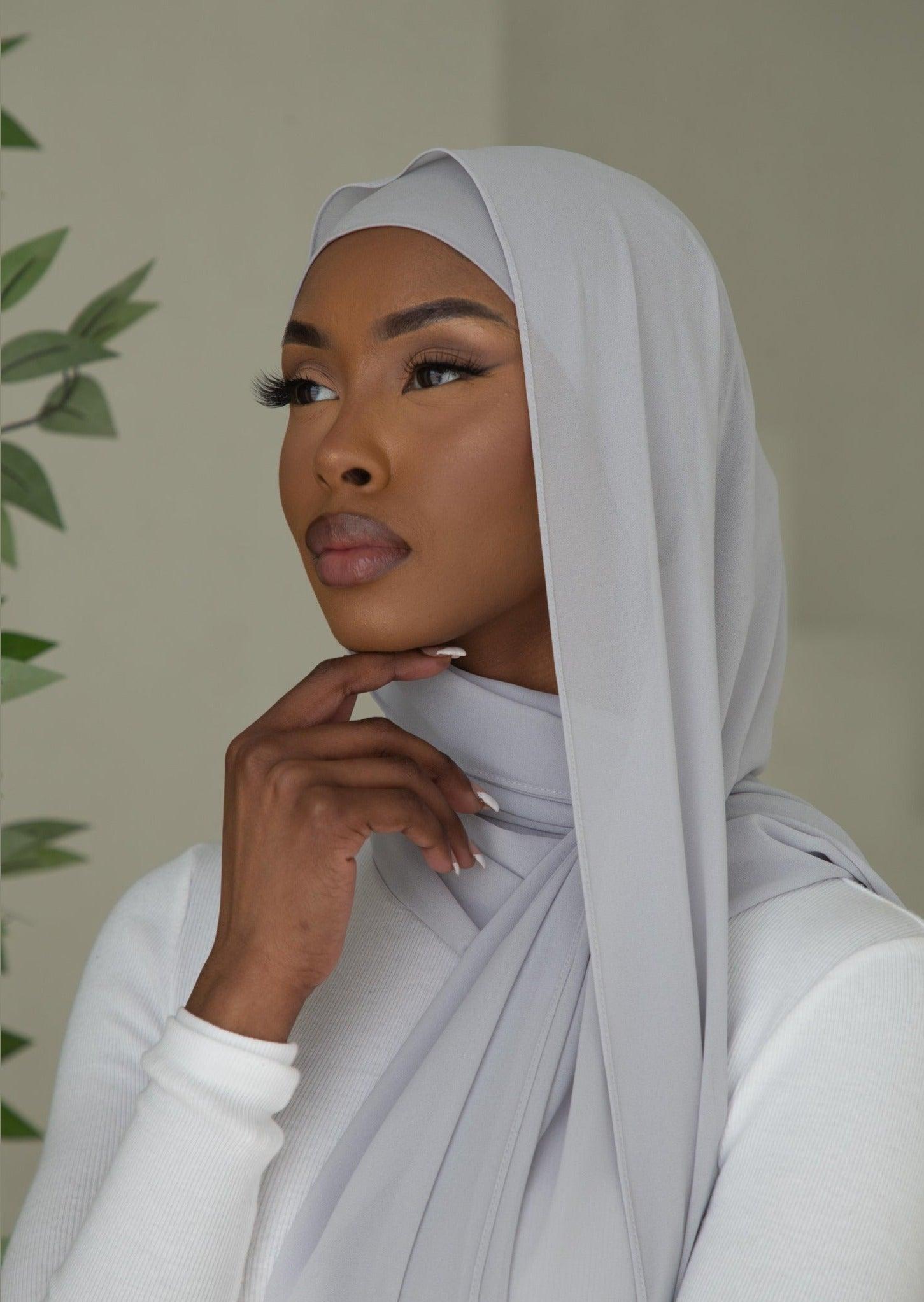 Matching Hijab & Undercap Set - Greige - Azelefa