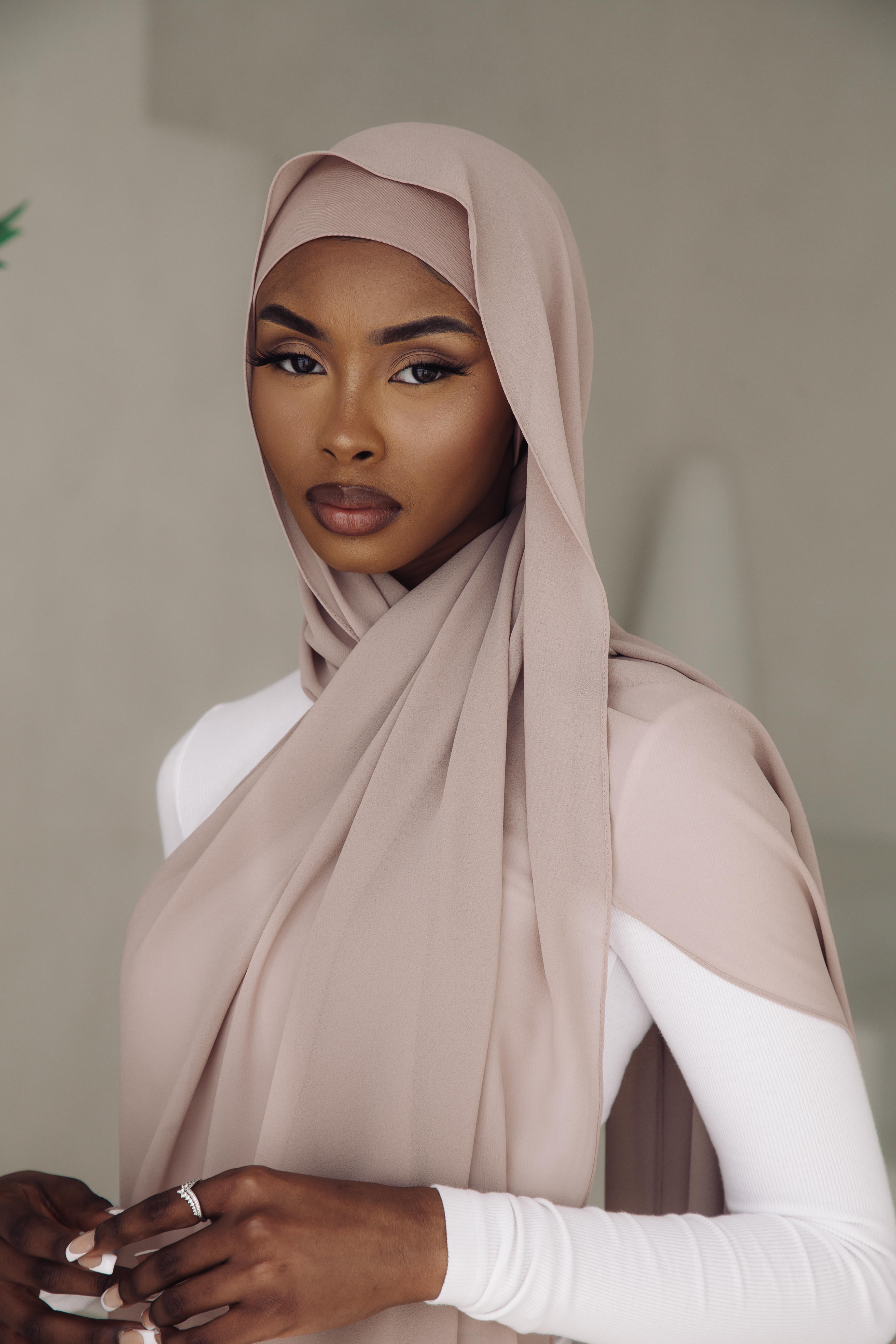 Matching Hijab & Undercap Set - Taupe - Azelefa