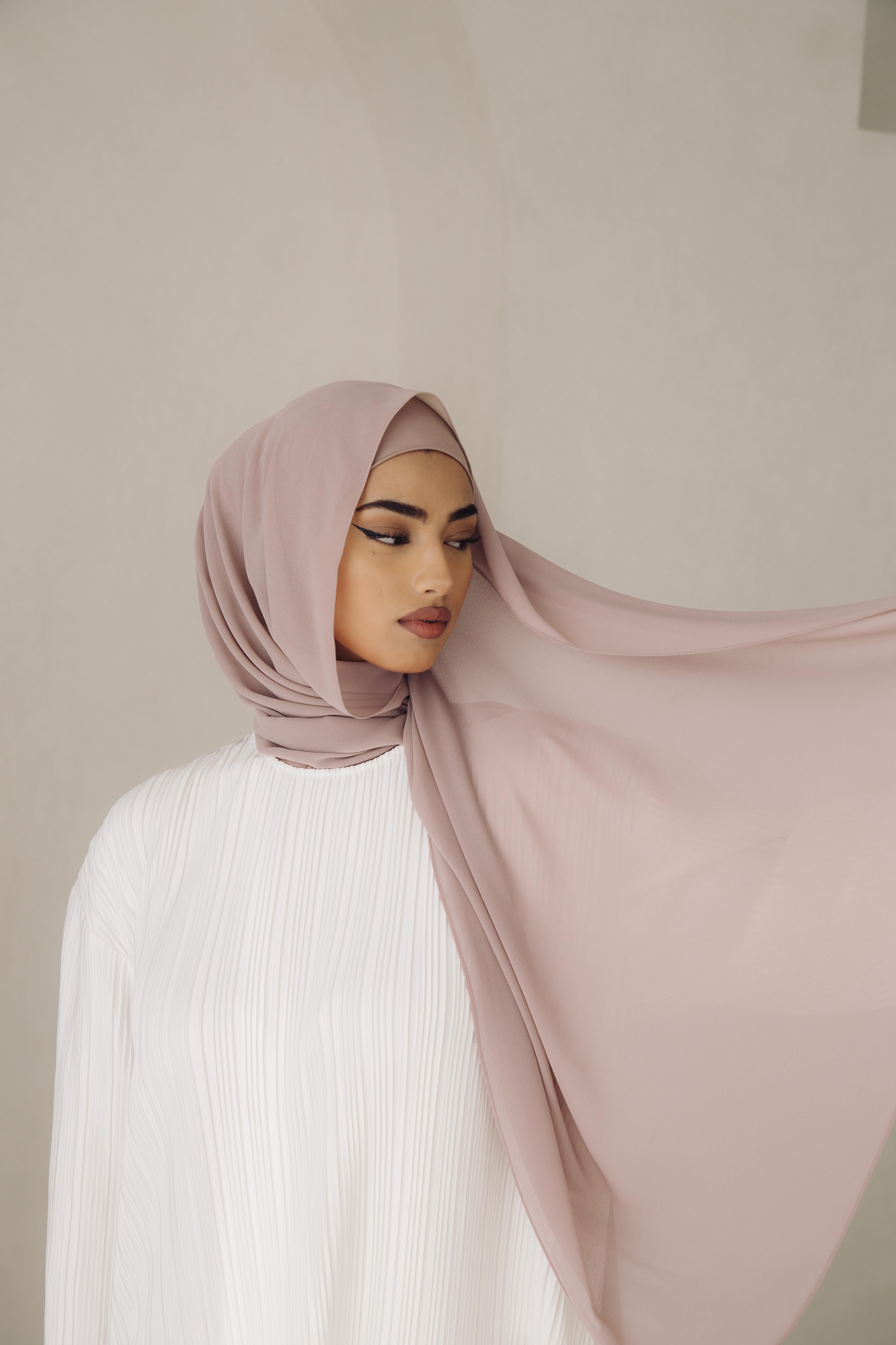 Matching Hijab & Undercap Set - Taupe - Azelefa